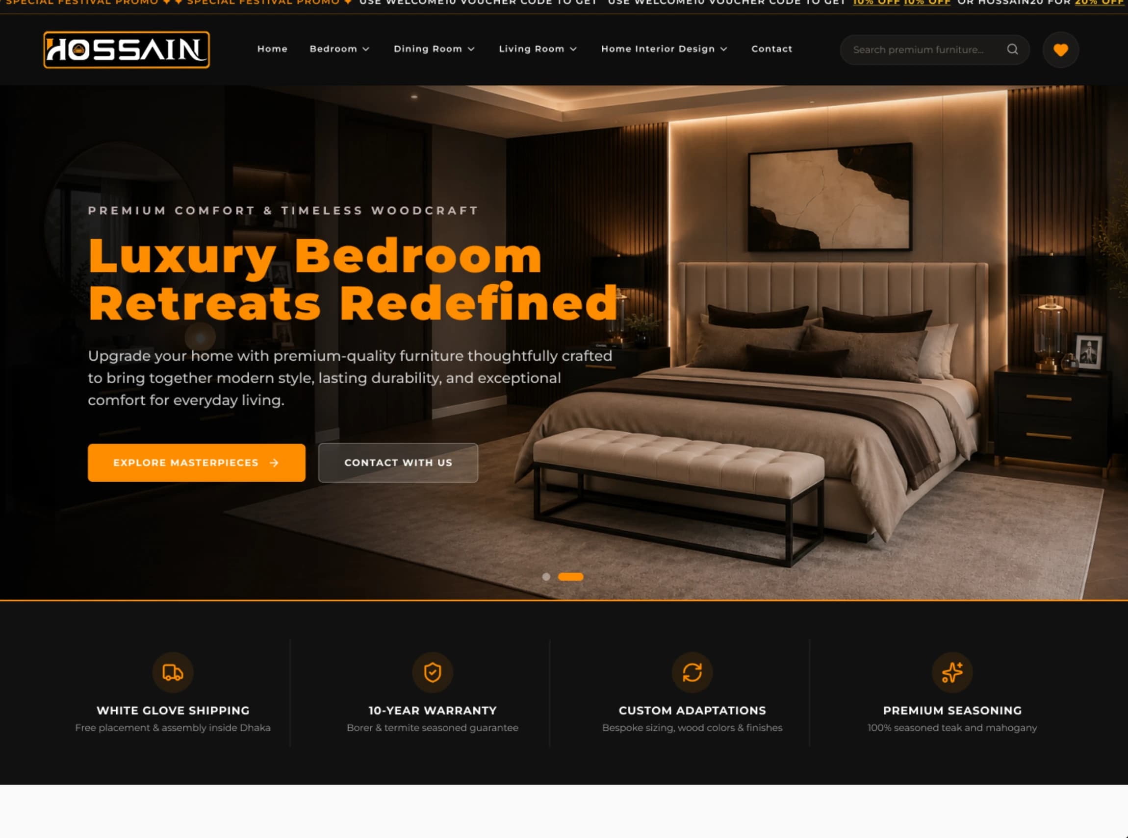 Hossain Furniture website